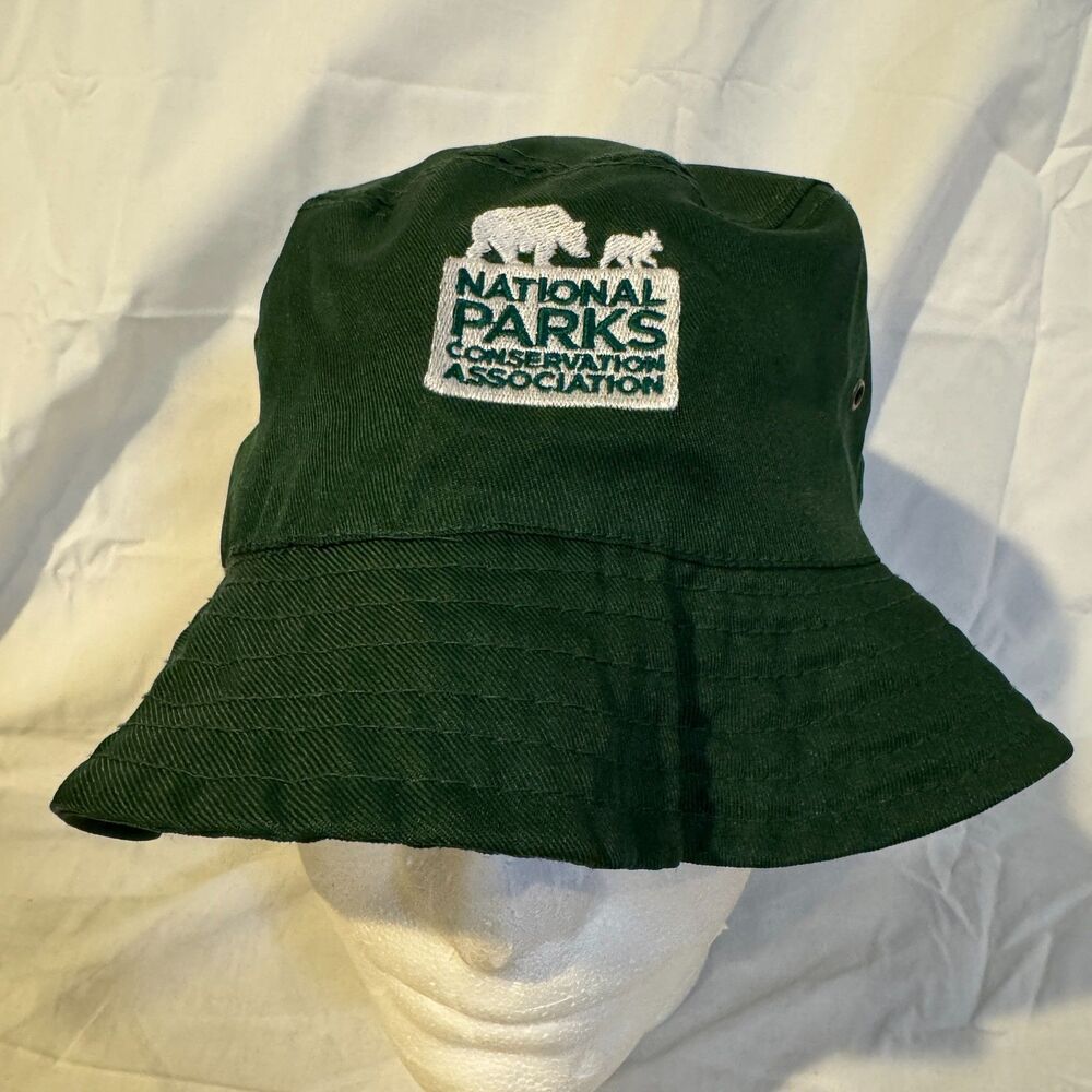 National Parks Conservation Association Bucket Hat Forest Green Sun Cap Vintage